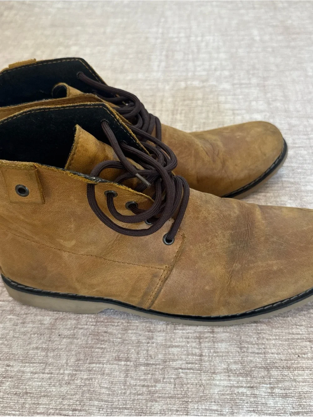 Men's Tan Leather Lace-Up Boots from South Africa